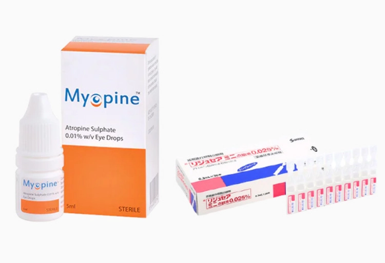 ② 低濃度アトロピン点眼（マイオピン・リジュセアミニ）